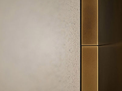 Designové obklady a doplňky z patinované mosazi  - (Prague Marina Nova, Lobby 3)