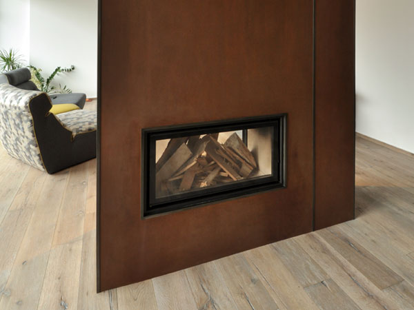 Kortenový obklad krbu